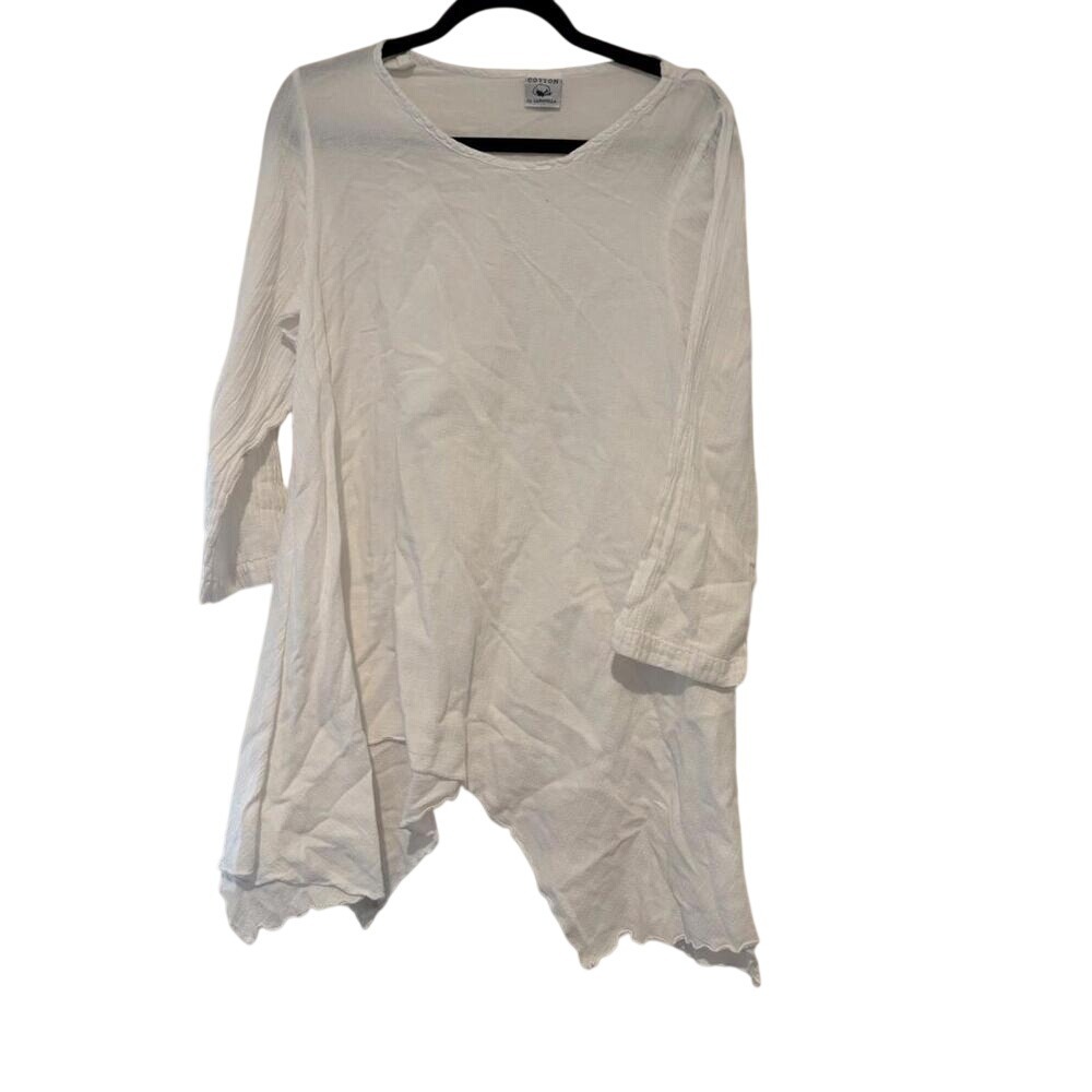Womens‎ sz M Cotton by Camilla white long sleeve tunic #517